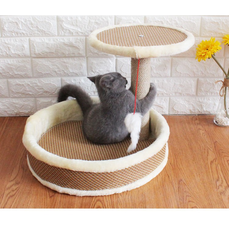 Cattree Nhà Cây Cho Mèo & Kết Hợp Trụ Cào Móng Kèm Đồ Chơi Vui Nhộn