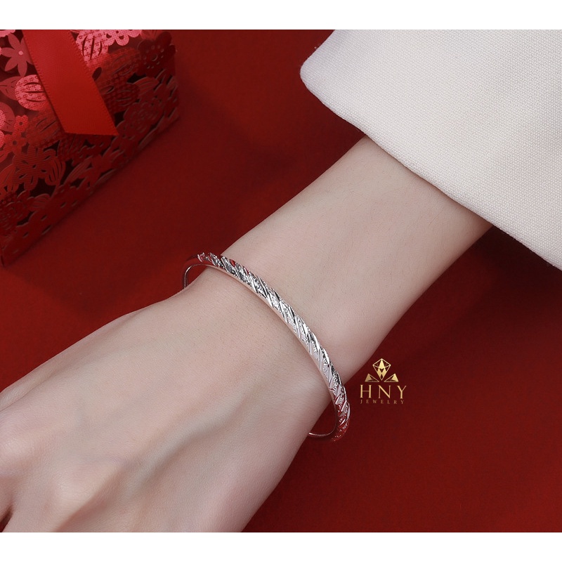 Lắc tay bạc s925, vòng tay bạc kiểu basic nam nữ phong cách Hàn HNY Jewelery