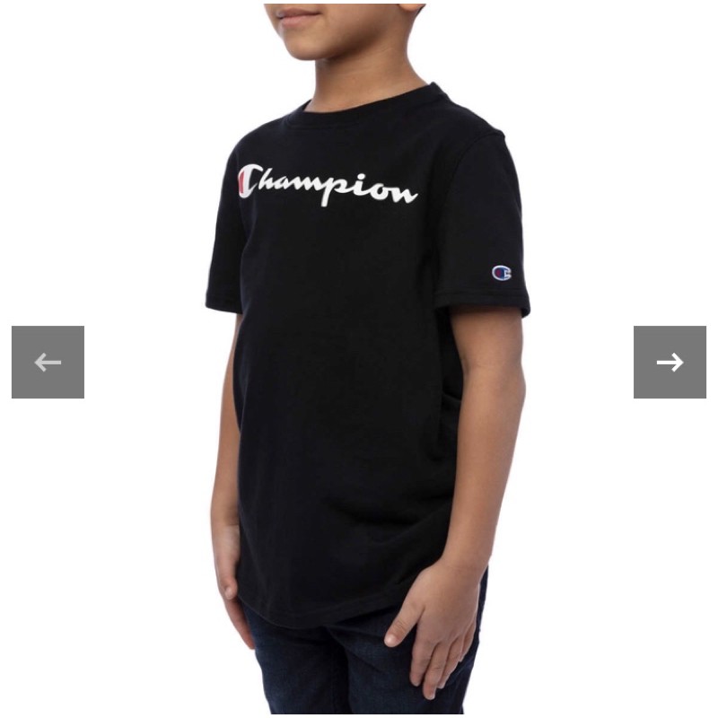 Set 2 áo Champion Youth Short Sleeve Tee - Black/ Grey, size M (10/12)