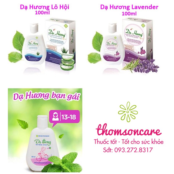 Dung dịch vệ sinh phụ nữ Dạ hương - Chai 100ml của Hoa Linh, nước rửa phụ khoa, vùng kín ddvs