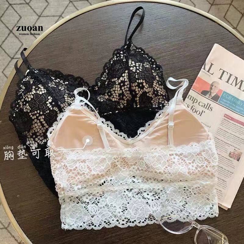 Áo hai dây SUXI phối ren kiểu dáng quyến rũ cho nữ