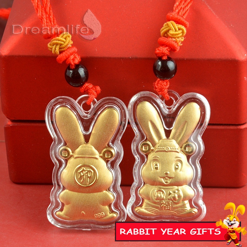 Vòng cổ Bạc 2023 Mặt Thỏ Hoạt Hình Hoàng Đạo Thích Hợp Làm Quà Tặng Năm Mới