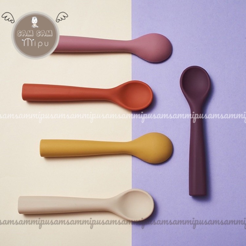 Ảnh Thật Thìa Silicon Nhiều Màu Cho Bé Ăn Dặm Không Chứa BPA Và Chất Độc Hại Khác - Shop Mẹ Sam