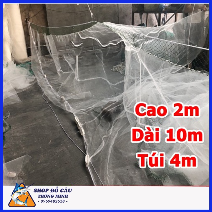 [ Hàng Đủ Mét ] Lưới Kéo Cá, Lưới Quét cá, Lưới vét cá cao 2m dài 10m túi 4m giá rẻ, Lưới Chuẩn Chất Lượng cao