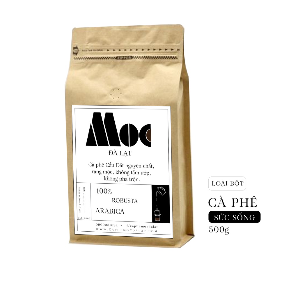 Cà phê MỘC SỨC SỐNG (Bột) - 500g - 100% Robusta và Arabica - Rang mộc, nguyên chất 100% - Nói không với tẩm ướp và hóa c | BigBuy360 - bigbuy360.vn