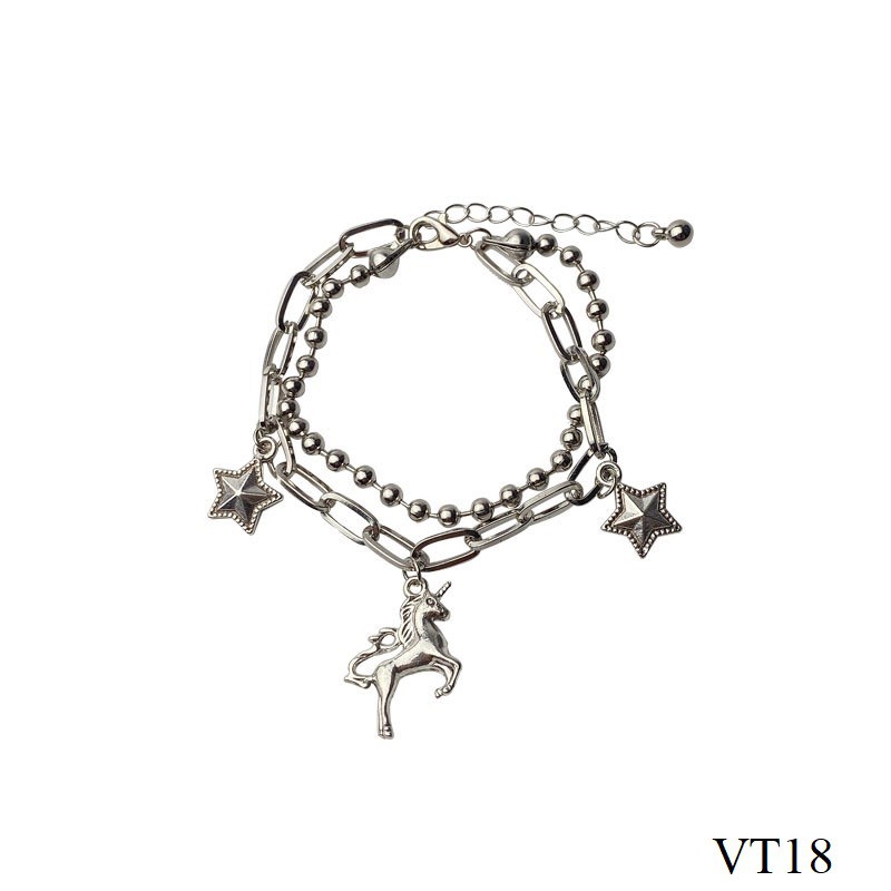 LẮc tay đính charm sao và kì lân nhỏ VT18 Maycorner