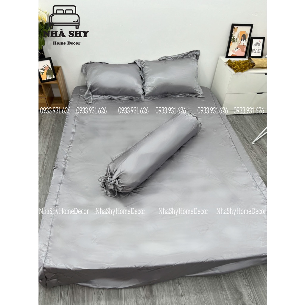 BỘ DRAP GIƯỜNG PHI LỤA CAO CẤP - SET GRA + 2 VỎ GỐI NẰM + 1 VỎ ÔM - 4 MÓN | WebRaoVat - webraovat.net.vn