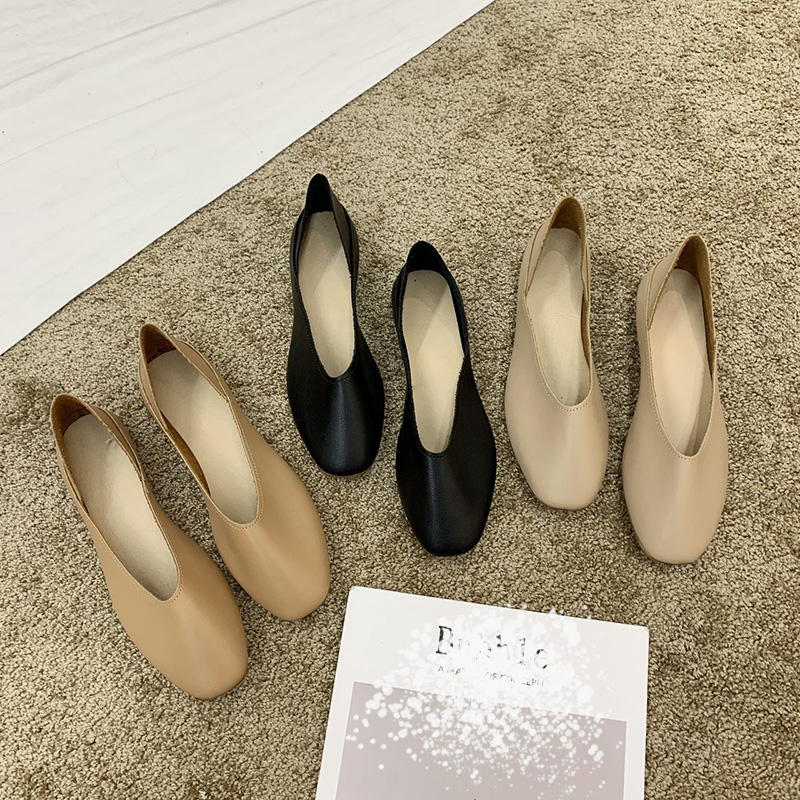 Giày Da Bệt Đế Bằng Thời Trang Cho Nữ