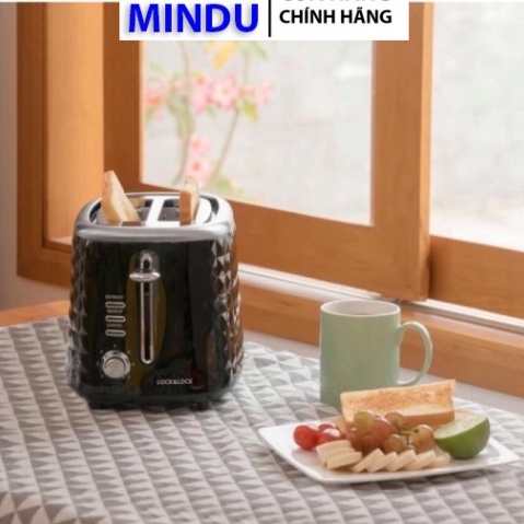 Máy Nướng Bánh Mì Mini Lock&Lock công suất 850W Màu đen EJB222BLK -Mindu