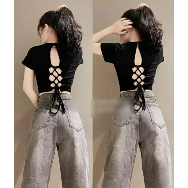 Áo kiểu đan dây có mod ngực đủ màu vải borip