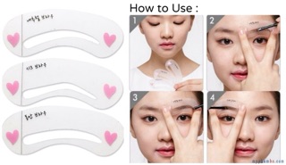 Combo sản phẩm kẻ mày (1 bút kẻ mày dạng sợi + bộ 3 khuôn kẻ mày)