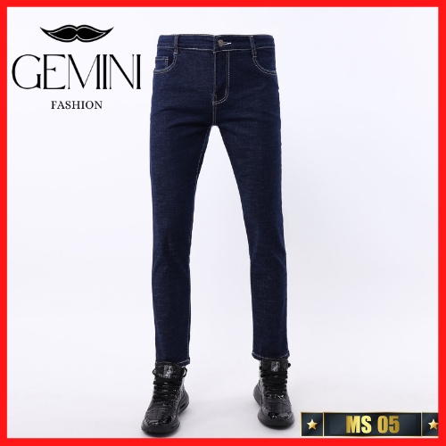 Quần jean nam xanh đen trơn quần bò nam cao cấp Gemini co dãn 4 chiều MS05