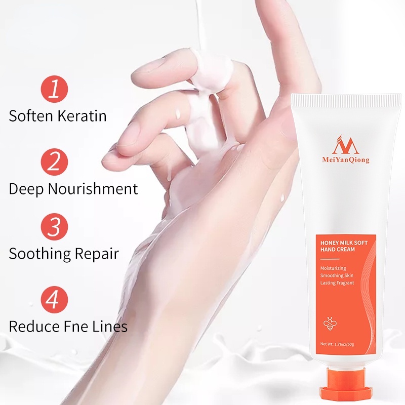 Kem Sữa Mật Ong Dưỡng Da Tay Mềm Mịn Chống Lão Hóa Cải Thiện Đường Nhăn Khô