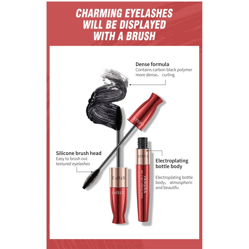 Mascara YOUYO Sợi Tơ 4D 2 Trong 1 Làm Dài Và Dày Mi Tự Nhiên