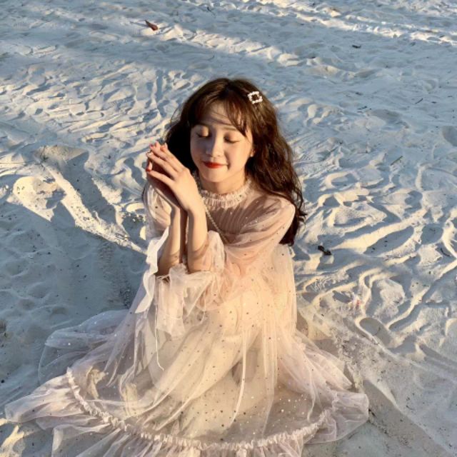 Đầm lưới kim sa công chúa lấp lánh có bigsize