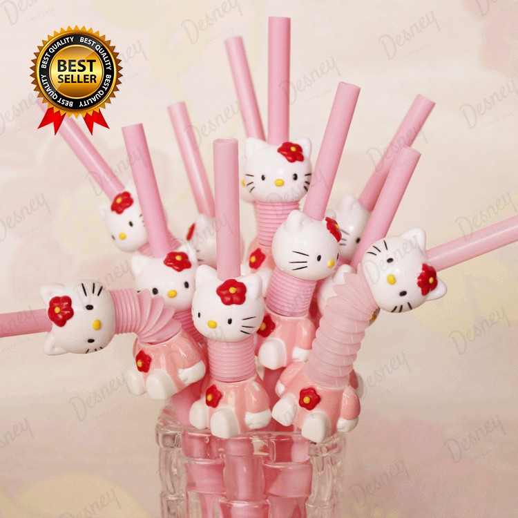 Bộ 2 Ống Hút Nhựa Hello Kitty