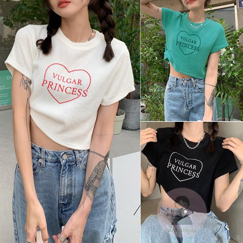 Áo Thun Ngắn Tay In Chữ Cá Tính Theo Phong Cách Mùa Hè Dành Cho Nữ