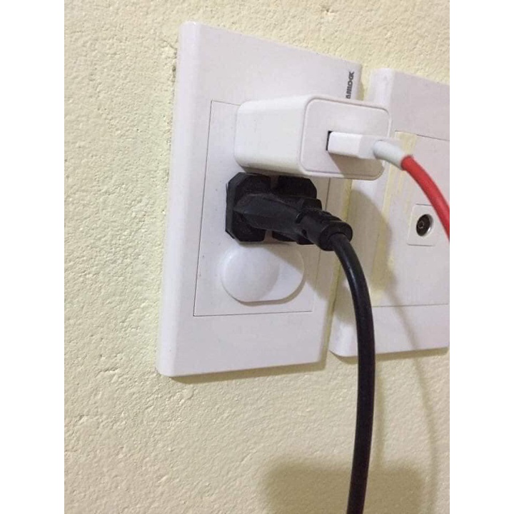 Nút bịt ổ điện 2 chân chống giật an toàn cho bé, nhựa ABS chịu nhiệt siêu bền