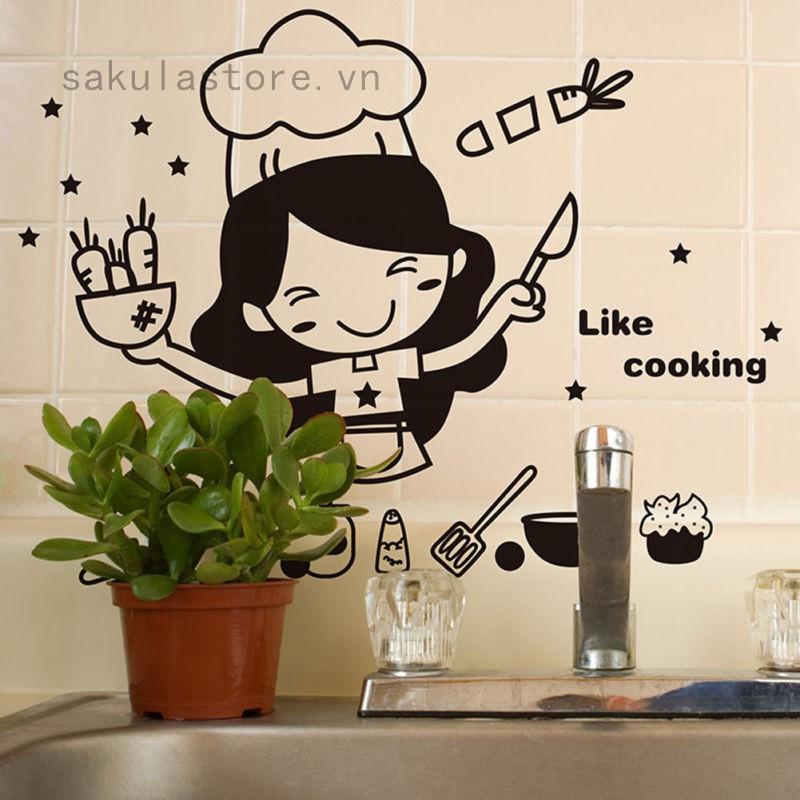 Miếng dán tủ lạnh nhà bếp hình hoạt hình