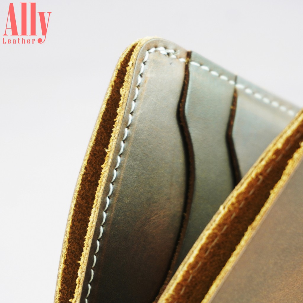 Ví Da Nam Đứng Handmade Cao Cấp | Da Bò - Ally Leather - C13