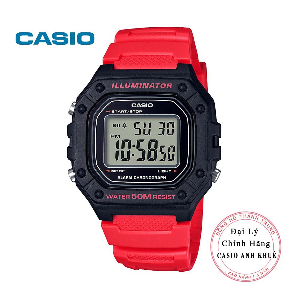 Đồng hồ điện tử nam Casio W-218H-4BVDF dây nhựa