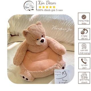 Ghế bệt nhồi bông hình Gấu Teddy, Ghế Decor phòng xinh xắn Xịn Decor