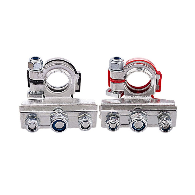 Bộ 2 Kẹp Đầu Cuối Bình Ắc Quy Xe Hơi / Xe Tải Bằng Đồng Mạ Điện Dễ Lắp Đặ