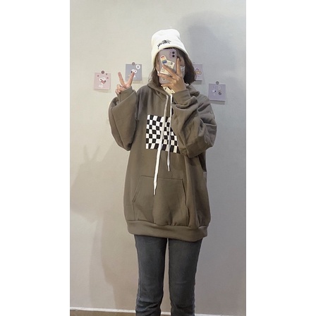 ÁO HOODIE BÀN CỜ NÂU TÂY XINH XINH - freesize | BigBuy360 - bigbuy360.vn