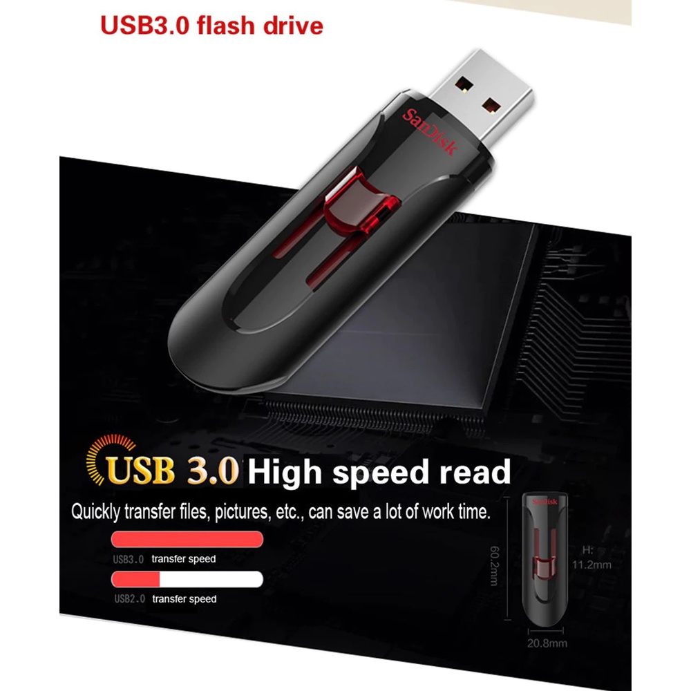 Sandisk CZ600 usb 3.0 và CZ74 usb 3.1 dung lượng 64GB / 32GB / 16 GB, tốc độ cao 100-150Mb/s - Bảo hành chính hãng