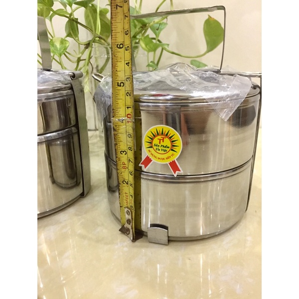 CAMEN Cặp Lồng 2 ngăn Inox Tiến Thành - TiTHAFAC Size 14cm dầy dặn. + thêm 2 cây bào bào được 2 kiểu tiện dụng