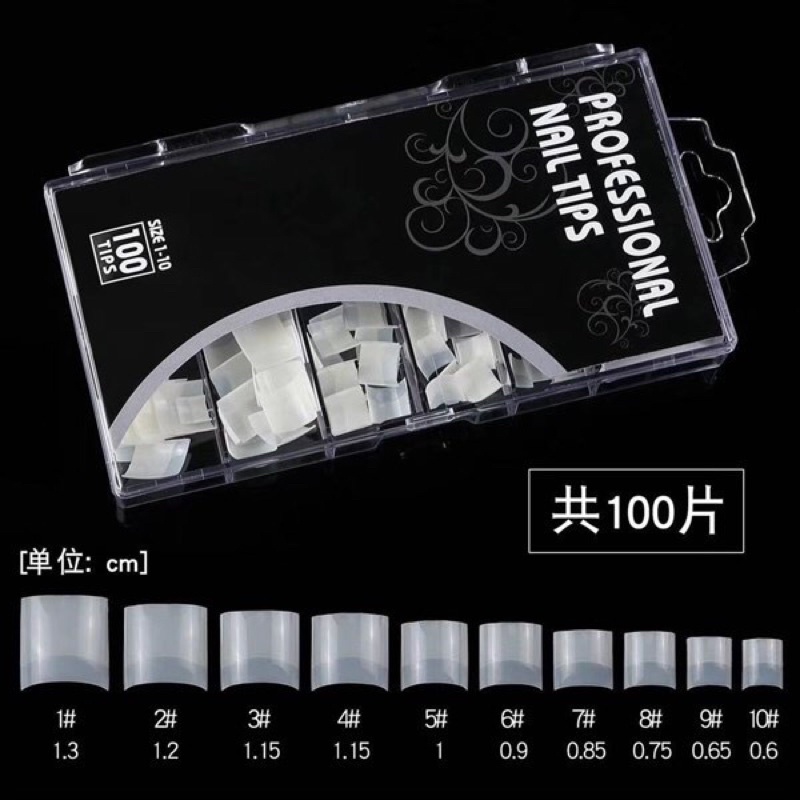 Móng nối chân 2 màu trong, đục
