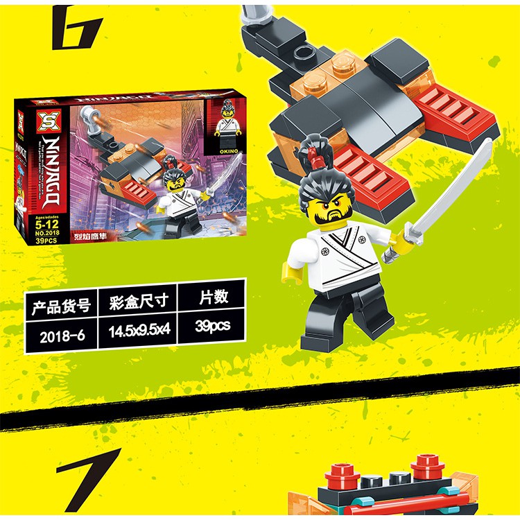 Đồ chơi lắp ráp logo xếp hình Ninjago SX2018 Season phần 12 Digi Ninja Okino Tu Viện Của Đế Chế Madness trọn bộ 8 hộp