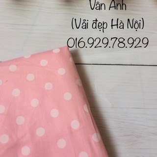 Vải thô mặt lụa bi hồng và bi xanh