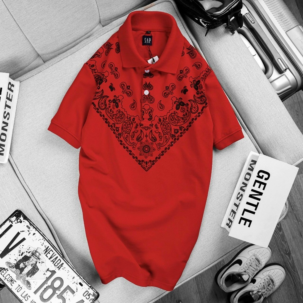 (Size lớn > 100kg) Áo polo nam hoa văn sang trọng GAP004  - Cotton cá sấu, form suông POLOMAN | BigBuy360 - bigbuy360.vn