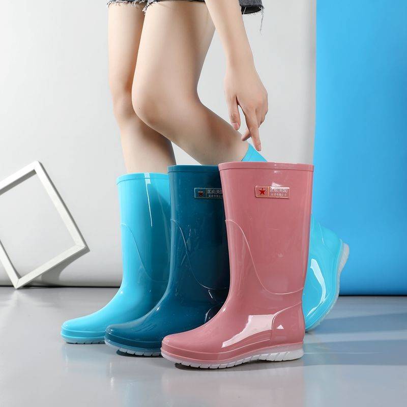 Ủng Đi Mưa Cổ Cao Chống Trượt Không Thấm Nước Thiết Kế Mới Cao Cấp Thời Trang Cho Người Lớn