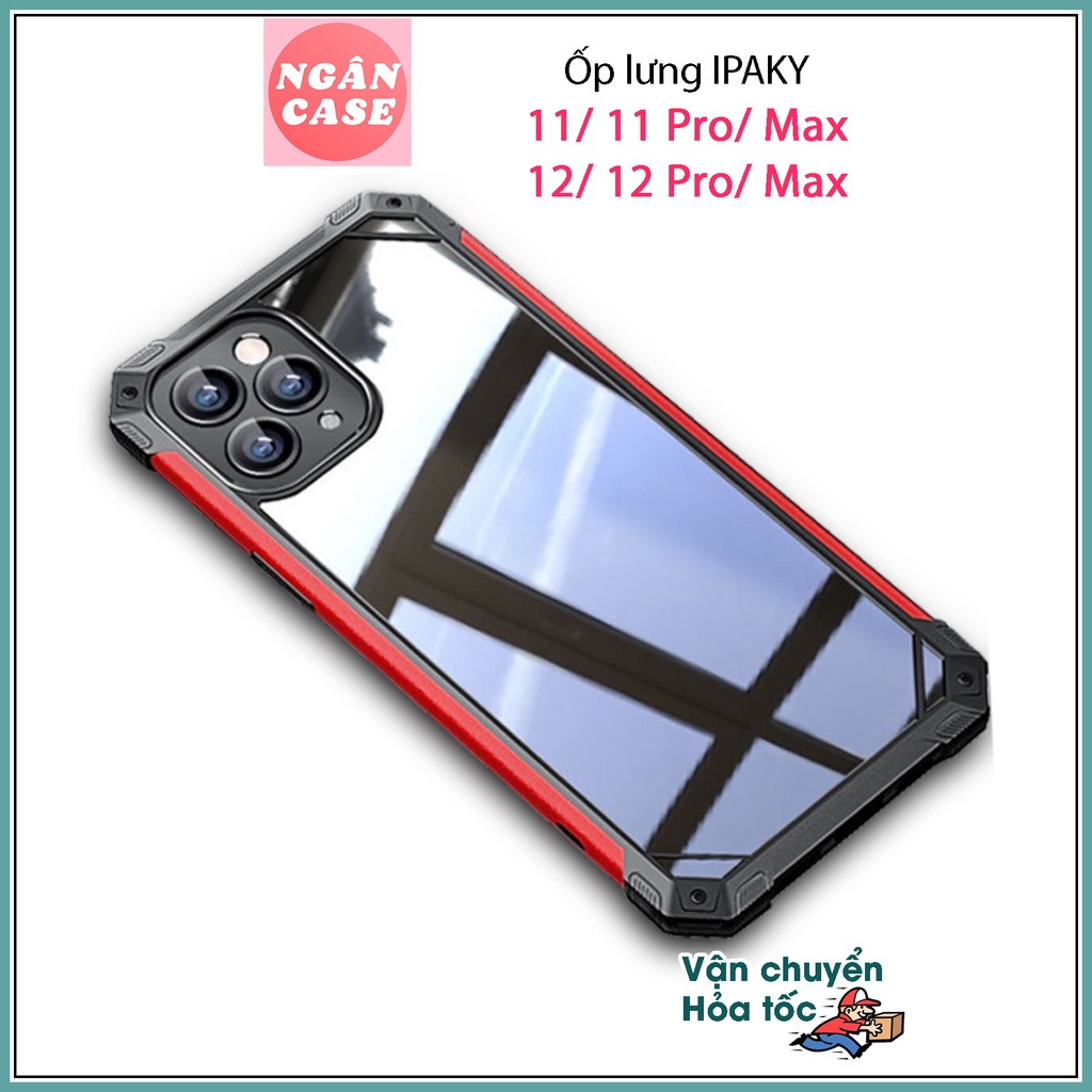 Ốp lưng IPAKY cho iPhone 11/ 11 Pro/ 11 Pro Max/ 12/ 12 Pro/ 12 Pro Max - Mặt lưng trong, Chống sốc ( COLLISION )