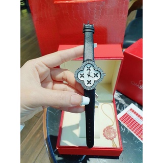 Đồng hồ nữ dây da lv sale 600k máy nhật màu đen nâu