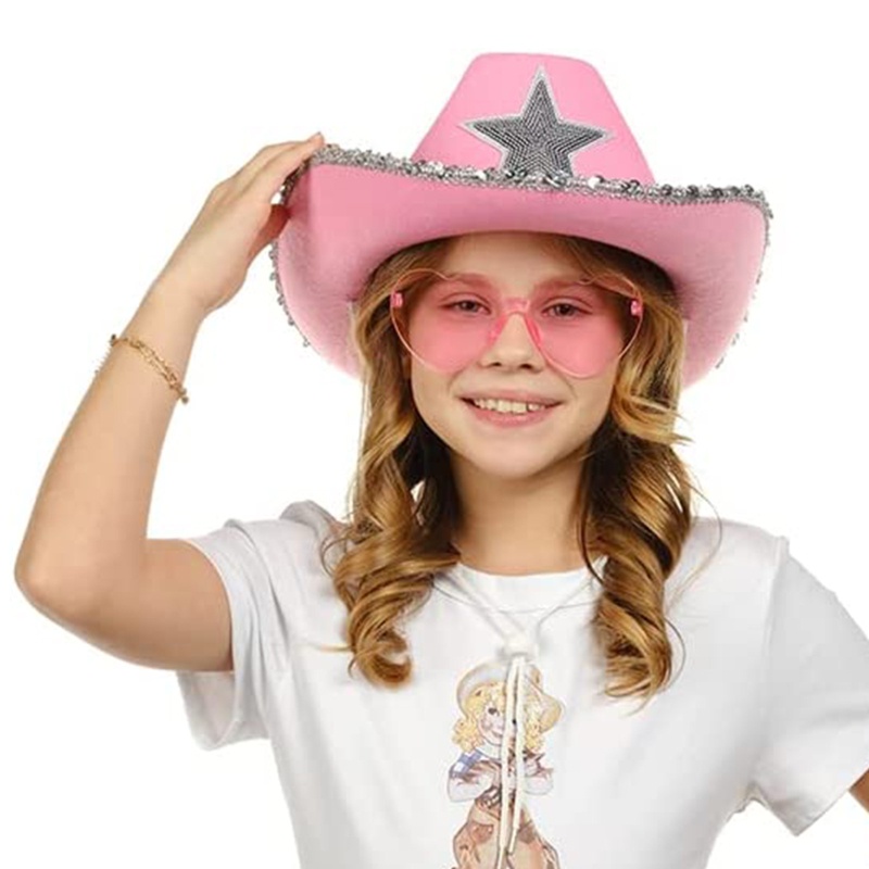 Mũ Chống Nắng Đính Kim Sa Hình Ngôi Sao Lấp Lánh Phong Cách Phương Tây