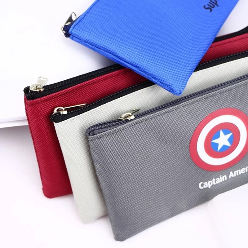 Bóp viết vải canvas in hình siêu anh hùng dễ thương