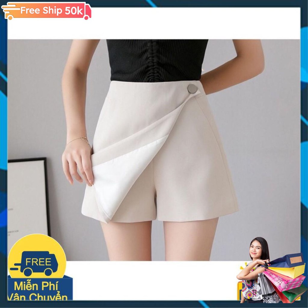 quần giả váy chữ A, quần giả váy phối cúc tôn dáng siêu xinh mã leg106