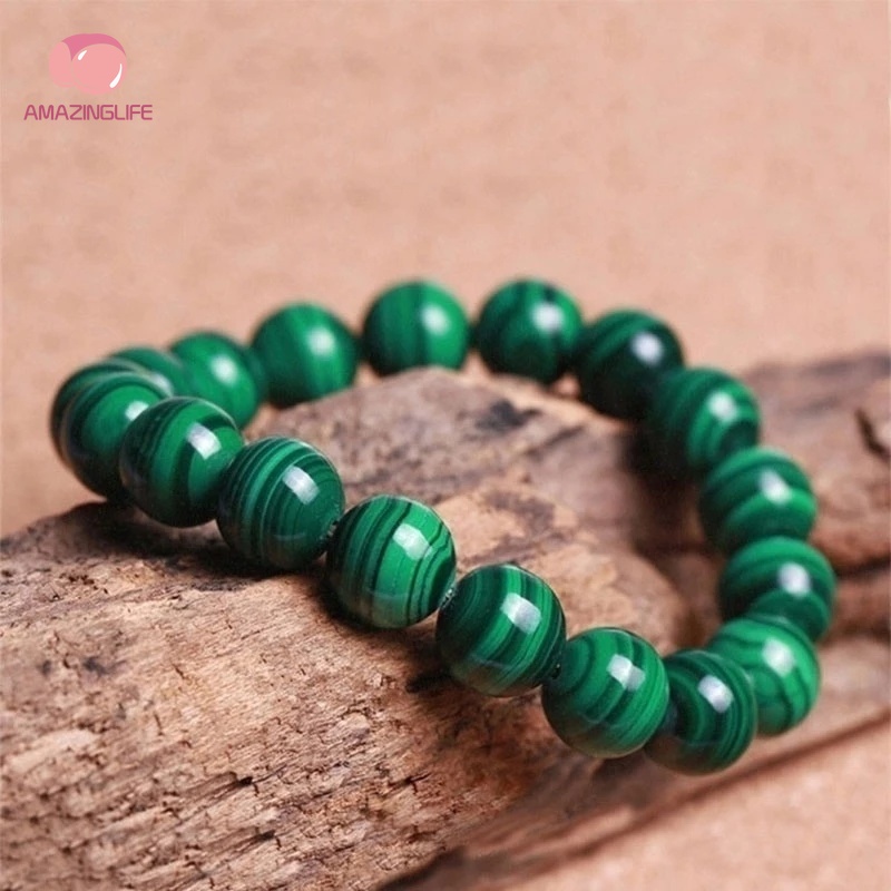 Vòng Tay Hạt Malachite 6 / 8 / 10mm Có Thể Điều Chỉnh Dành Cho Nam Và Nữ