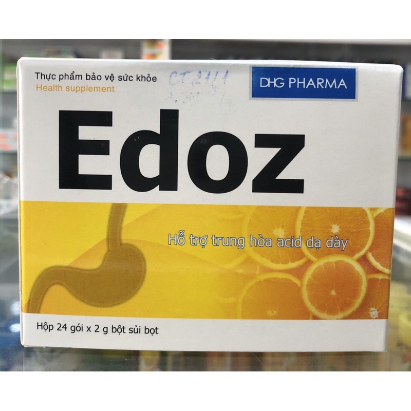 Edoz - Hỗ trợ trung hoà acid dạ dày - 24 gói x 2g bột sủi bọt