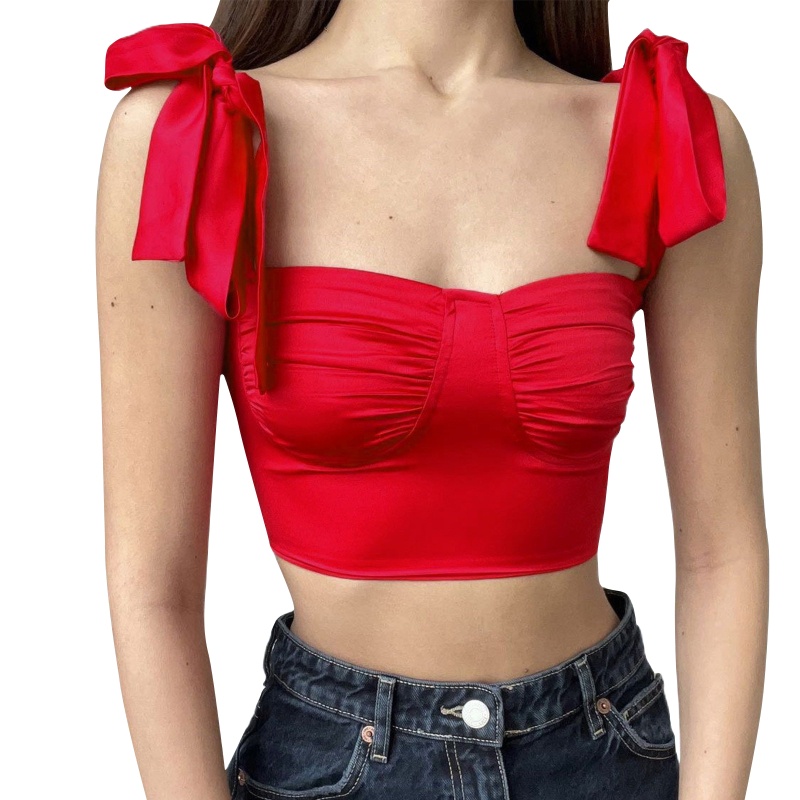 Áo Lửng Không Tay Cổ Vuông Gợi Cảm Cho Nữ