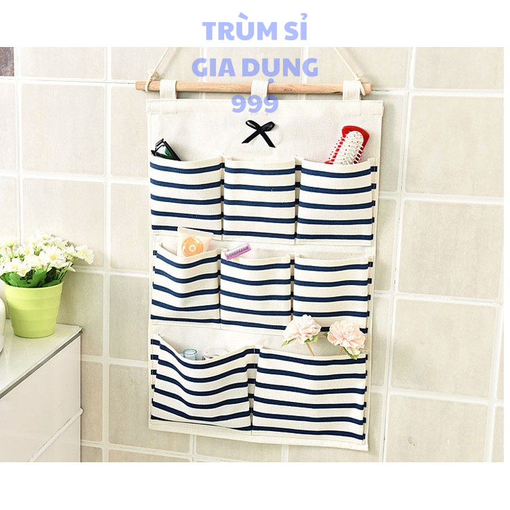 Túi vải treo tường đựng đồ 8 ngăn tiện dụng dài 49 ngang 34.5