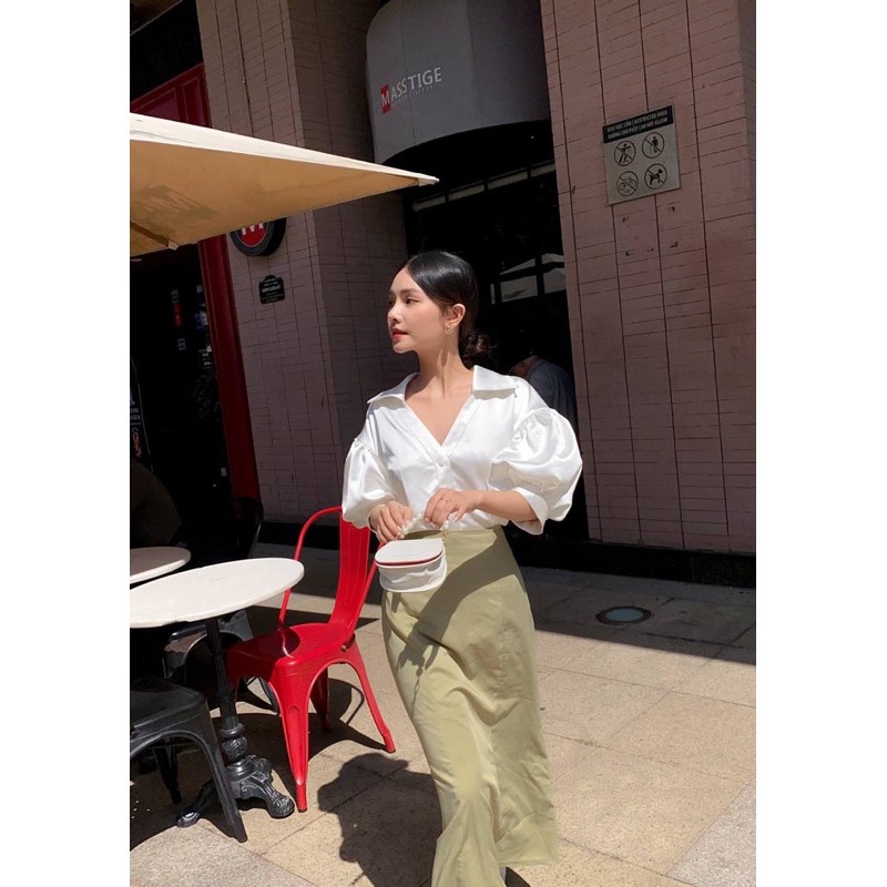 Áo sơ mi trắng tay phồng - KEISHA SHIRT