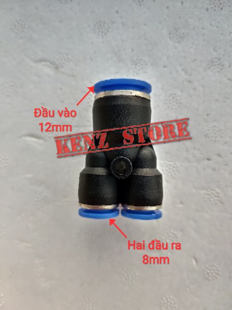 Đầu chuyển ren 17.8mm ra  ống 8mm hoặc 12mm máy bơm đôi