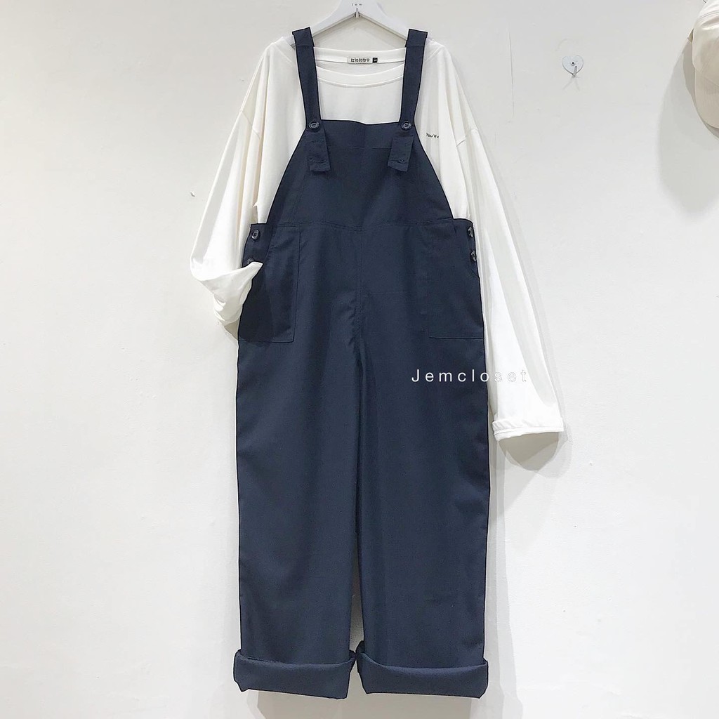 Quần Yếm Kaki Form Rộng Nữ JEMCLOSET Formi Thiết Kế Trẻ Trung Năng Động Thoải Mái Mix Đồ - 7143