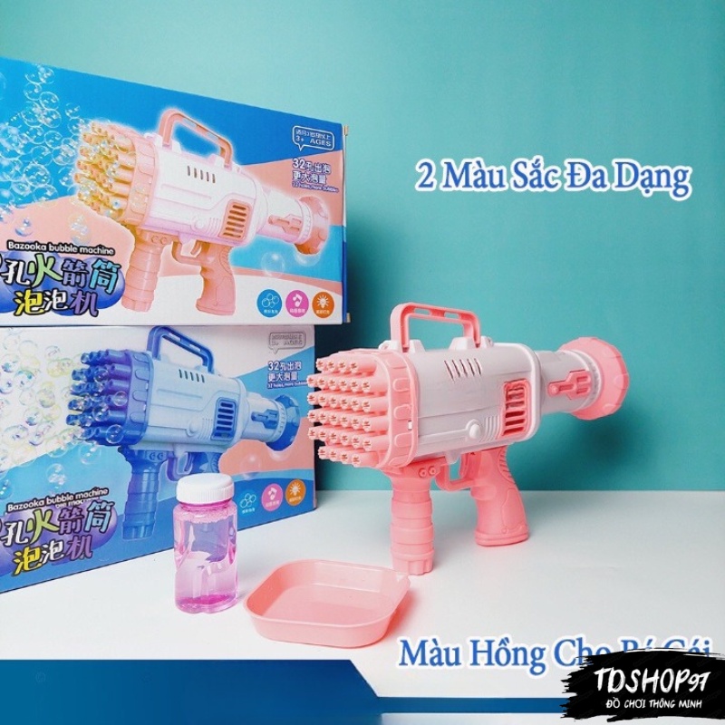 Súng Bắn Bong Bóng Xà Phòng 32 Nòng Cho Trẻ Em Cao Cấp, Máy Phun Bong Bóng 32 Nòng To, tdshop97