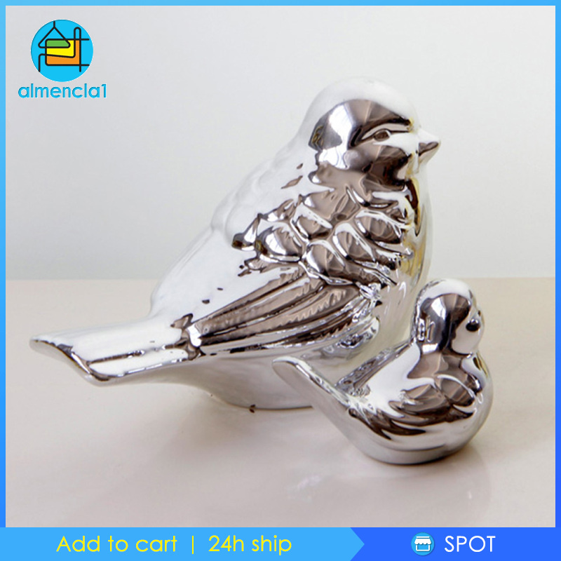 [ALMENCLA1]Ceramic Bird Magpie Shaped Ornament Decorative Accent Piece Desktop Decor L