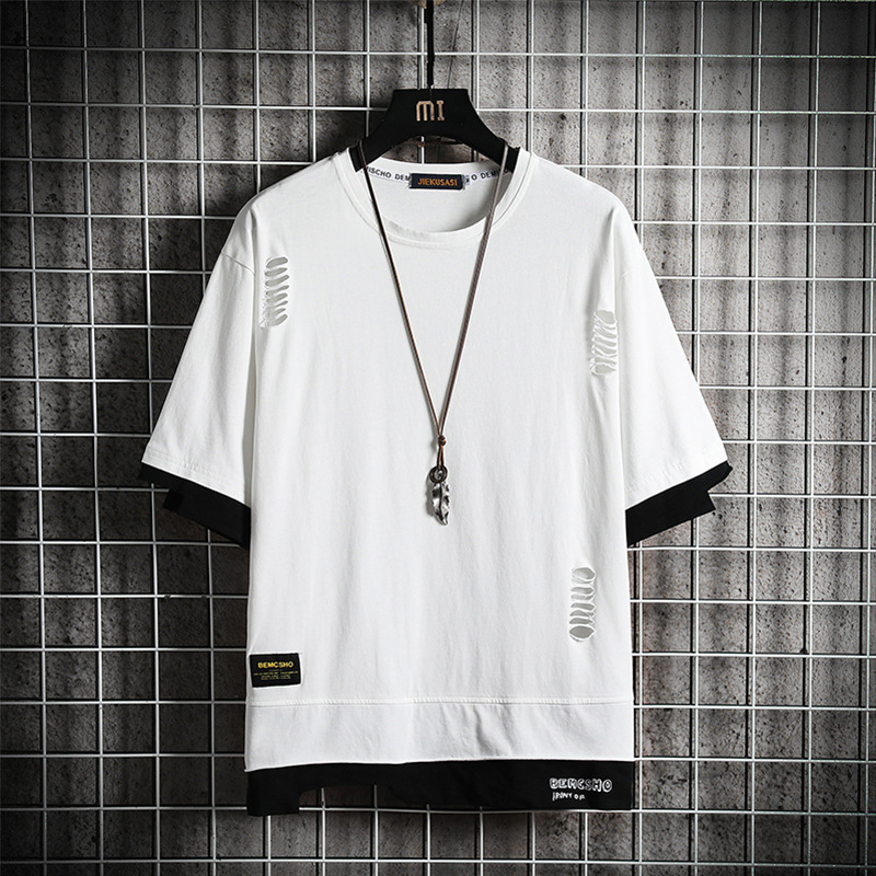 Áo thun IELGY tay ngắn dáng rộng nhiều màu tùy chọn phong cách Hip-Hop Hàn Quốc dành cho nam | BigBuy360 - bigbuy360.vn